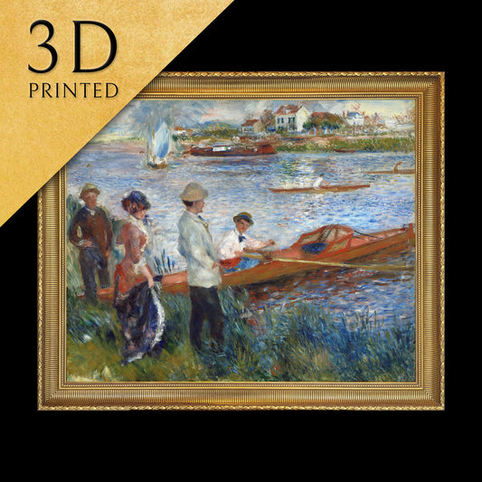 Oarsmen at Chatou - by Pierre Auguste Renoir,3d Printed with texture and brush strokes looks like original oil-painting,code:730