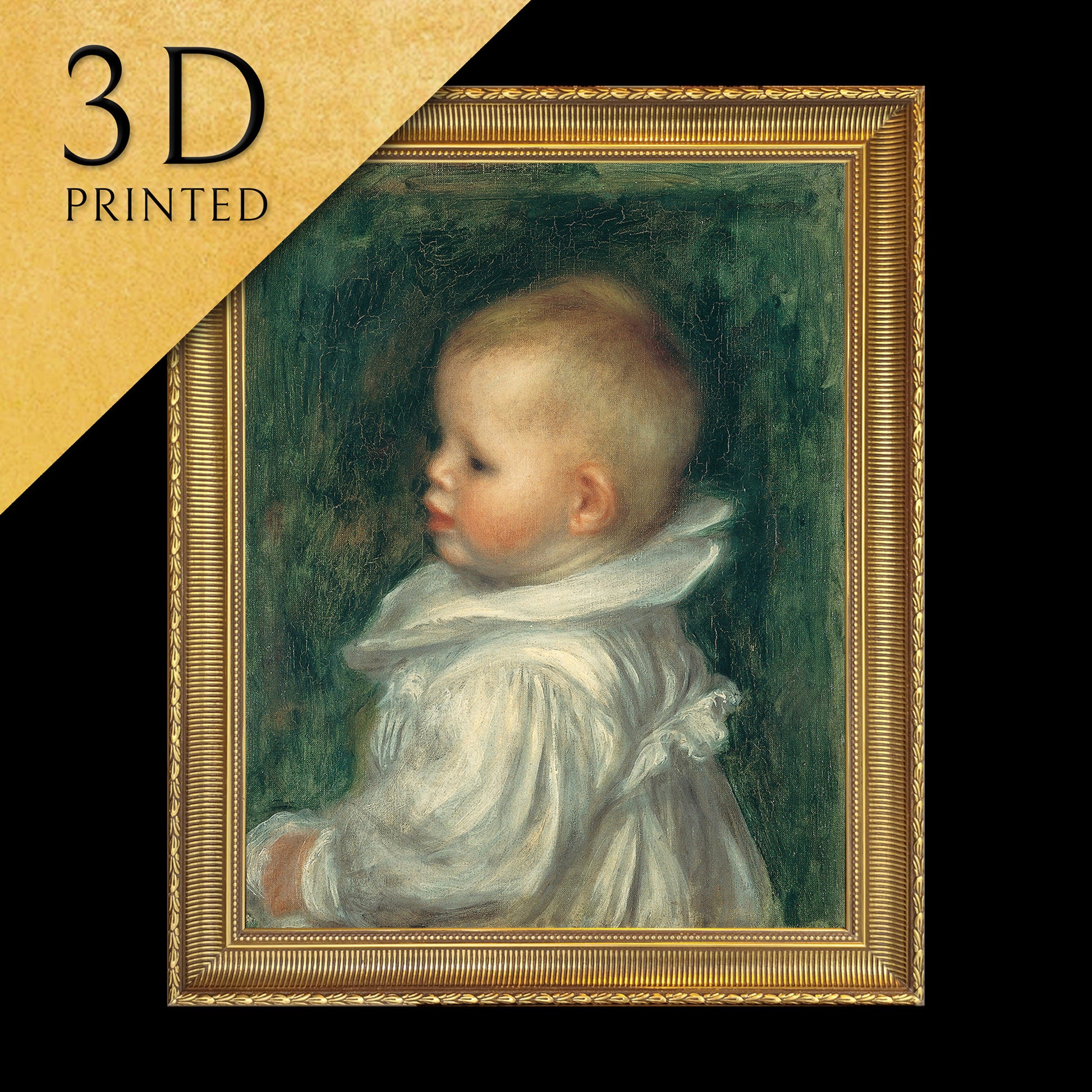 Portrait of Claude Renoir by Pierre Auguste Renoir, 3d Printed with texture and brush strokes looks like original oil painting