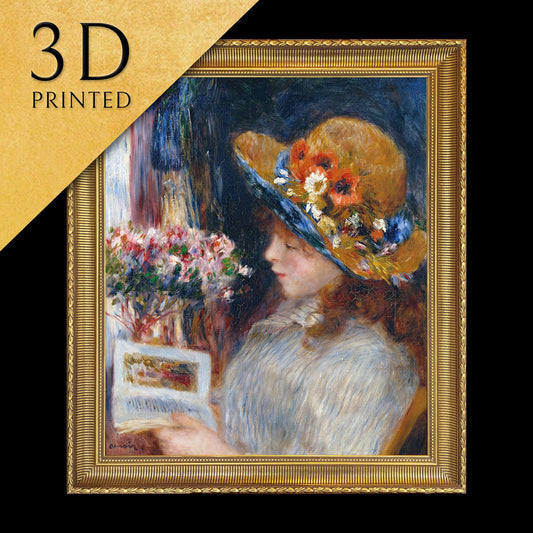 Reading Girl by Pierre Auguste Renoir, 3d Printed with texture and brush strokes looks like original oil painting