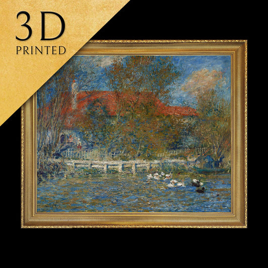 The Duck Pond by Pierre Auguste Renoir, 3d Printed with texture and brush strokes looks like original oil painting