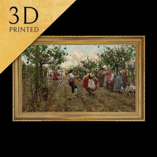 The Harvest Dance 1893 by Raffaello Sorbi, 3d Printed with texture and brush strokes looks like original oil painting