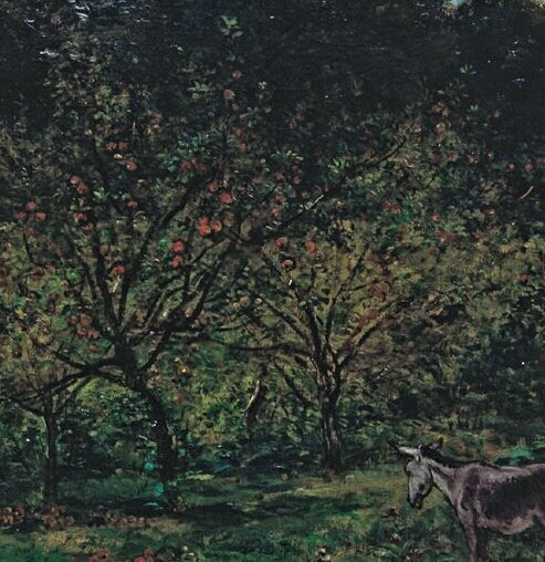 French Orchard at Harvest Time by Charles Daubigny, 3d Printed with texture and brush strokes looks like original oil painting