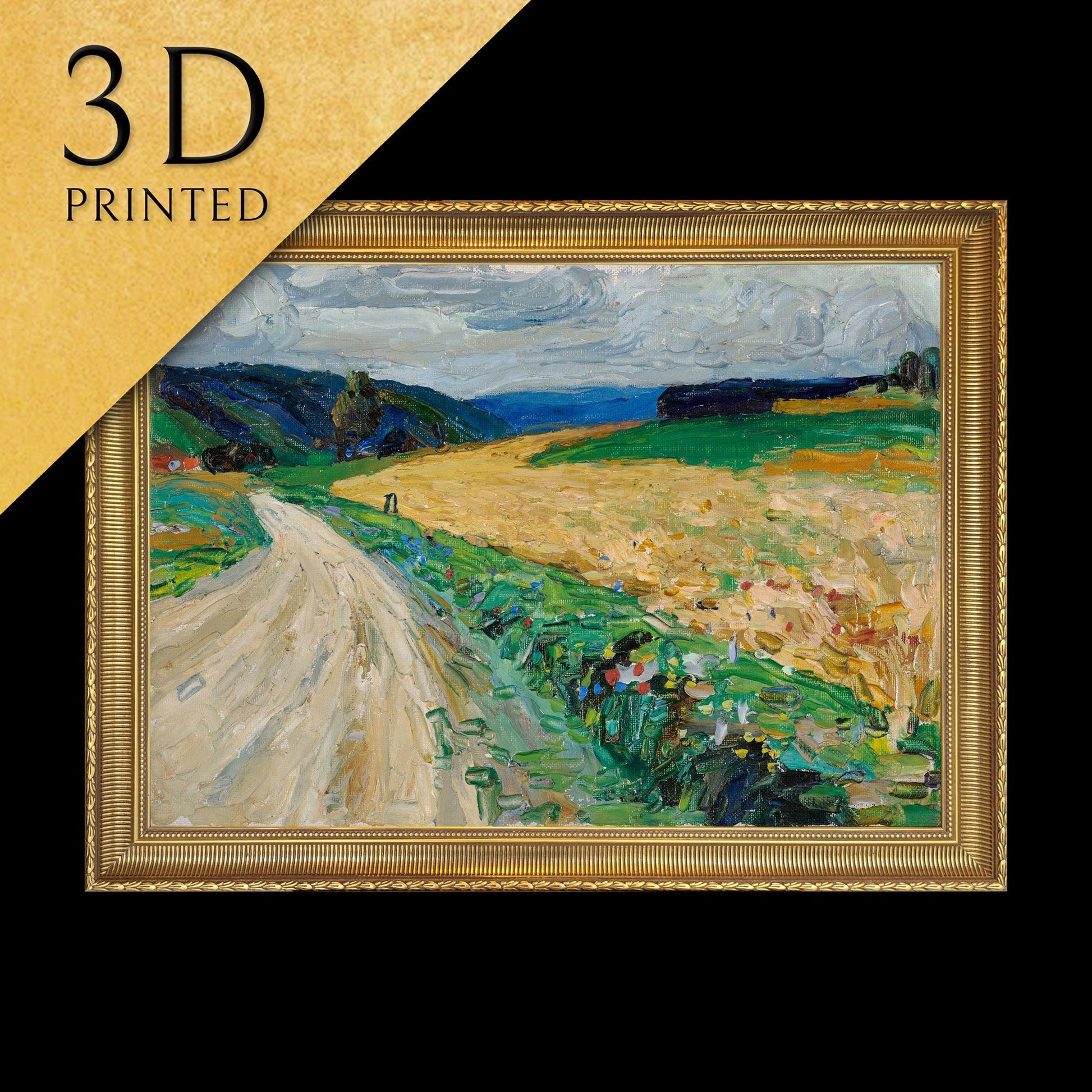 Kallmünz Natureby by Wassily Kandinsky, 3d Printed with texture and brush strokes looks like original oil painting