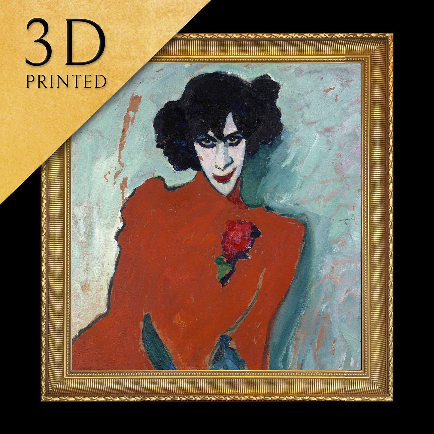 Portrait of the dancer by Alexej von Jawlensky, 3d Printed with texture and brush strokes looks like original oil painting