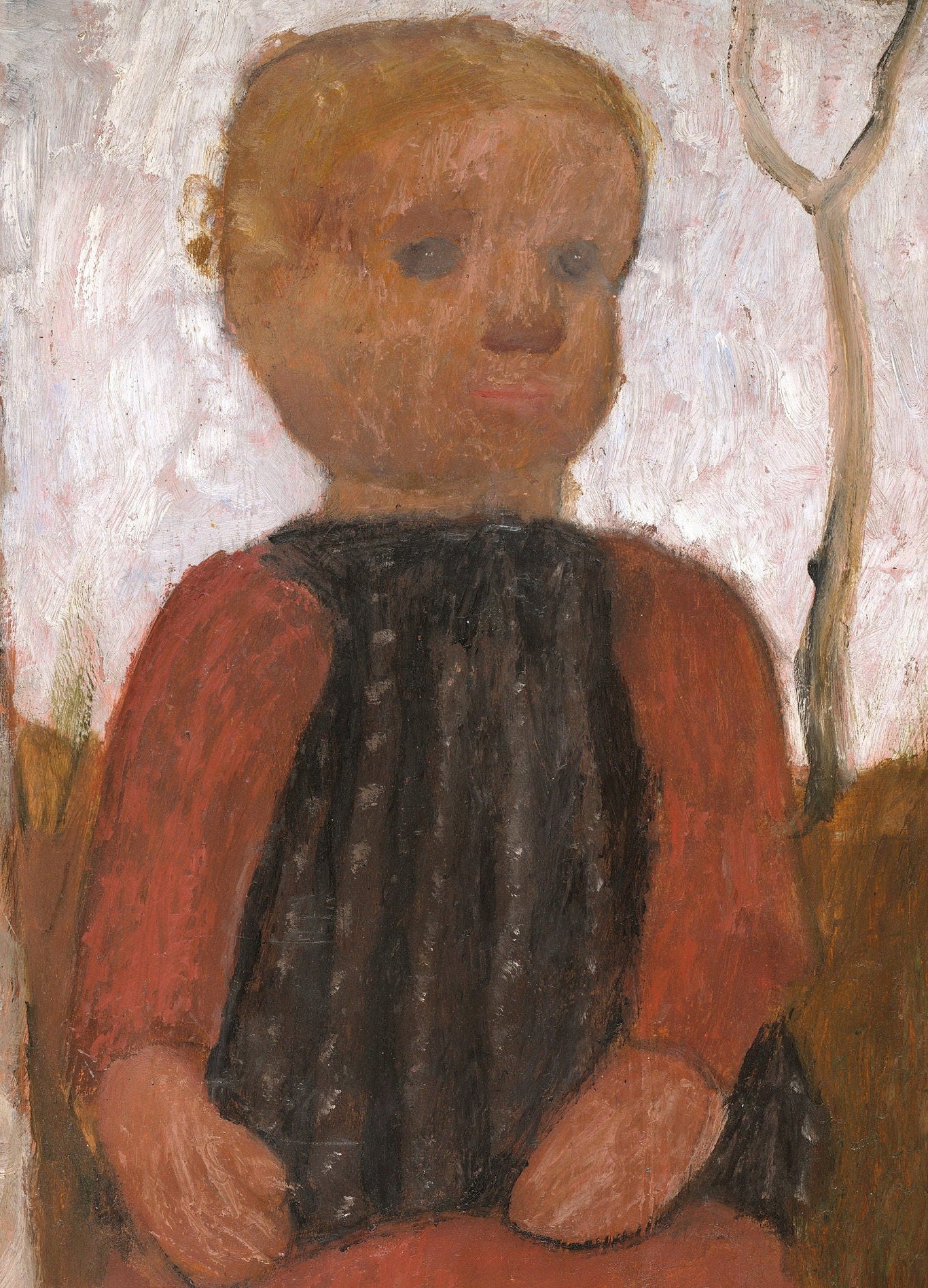 Girl in a red dress by Paula Modersohn Becker ,3d Printed with texture and brush strokes looks like original oil painting