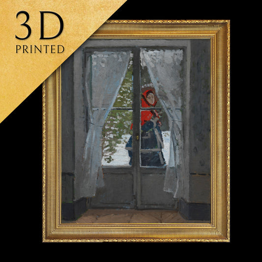 The Red Kerchief by Claude Monet , 3d Printed with texture and brush strokes looks like original oil-painting, code:596