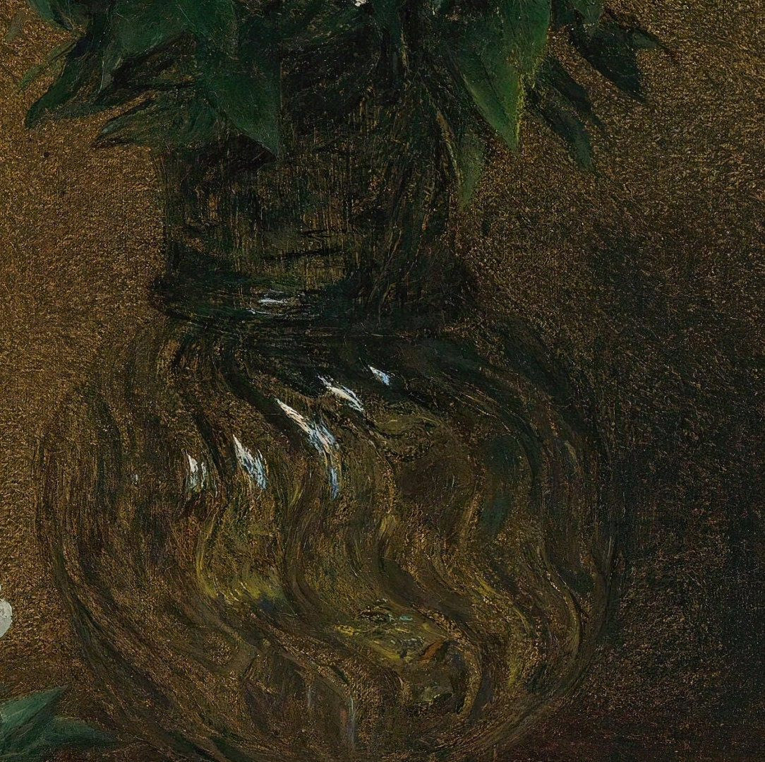 Henri Fantin-Latour: White Phlox in Vase, 3D Textured Print