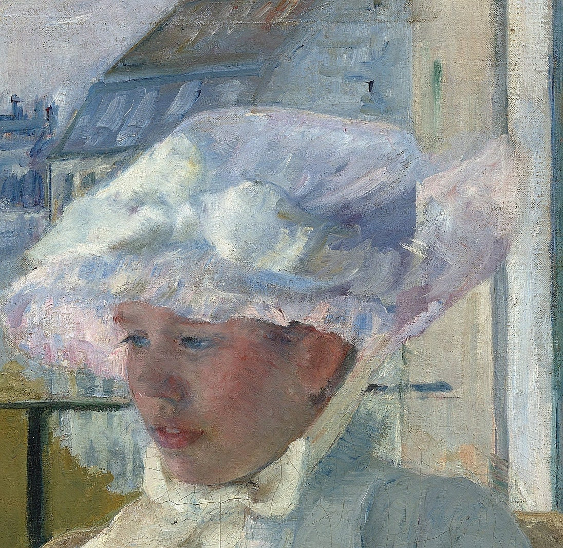 Mary Cassatt Print: Young Girl at a Window, 3D Textured Art