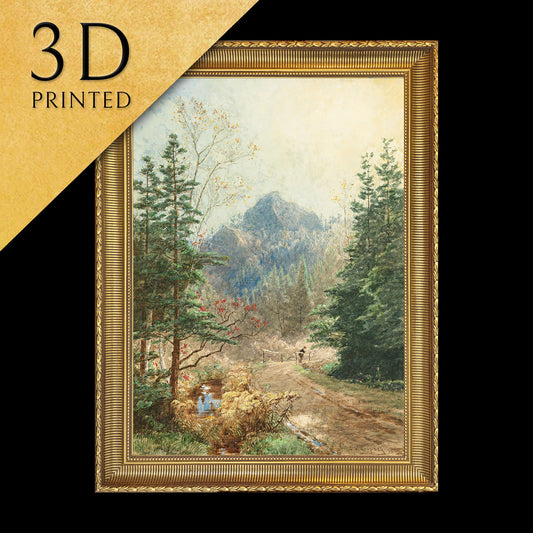 Greenwood Notch, New Jersey - by Jasper Francis Cropsey,3d Printed with texture and brush strokes looks like original oil-painting code:788