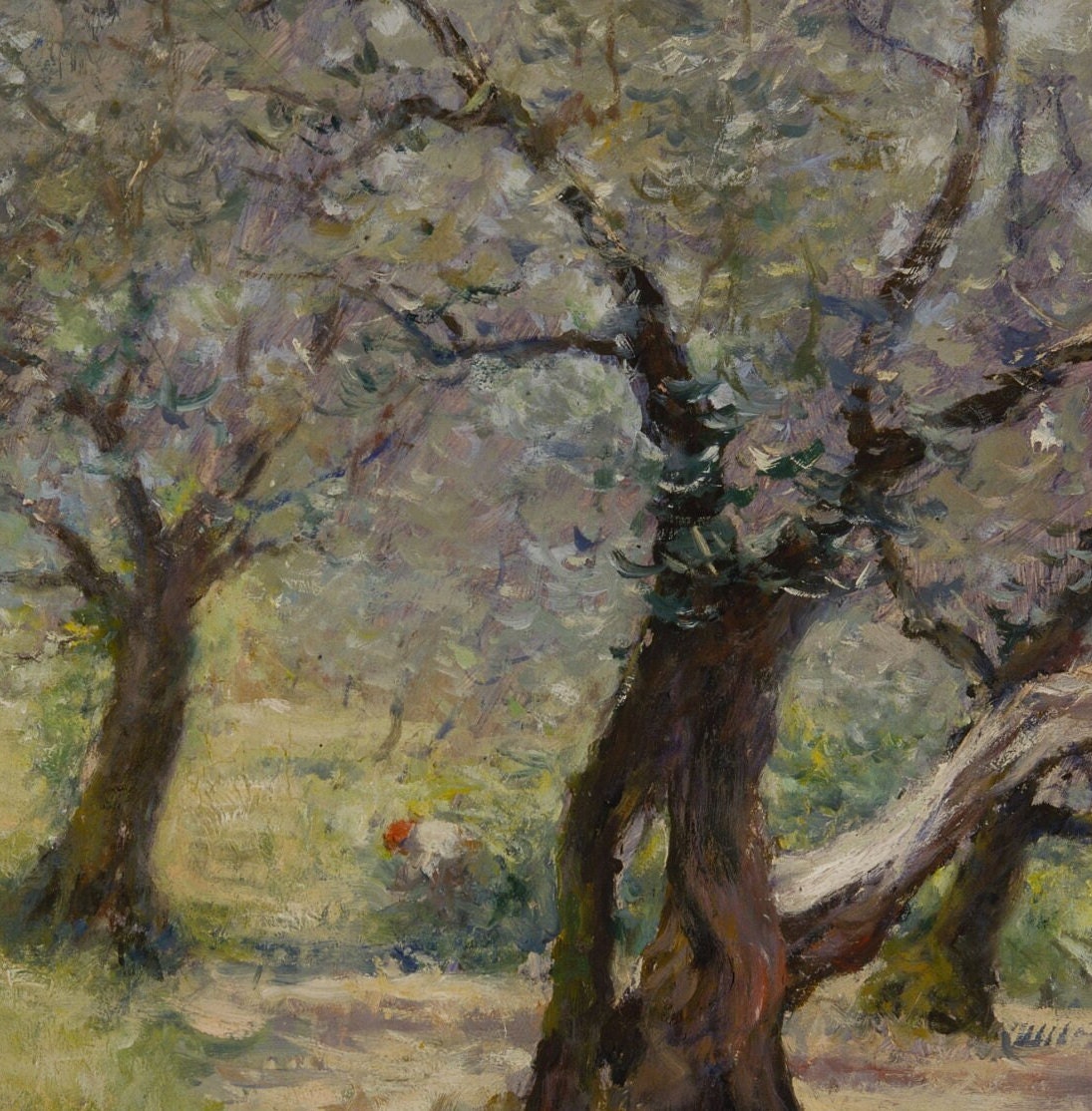 The Olive Grove - william merritt chase, 3d Printed with texture and brush strokes looks like original oil-painting, code:800