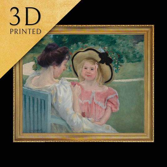 In The Garden- byMary Cassatt, 3d Printed with texture and brush strokes looks like original oil-painting, code:806