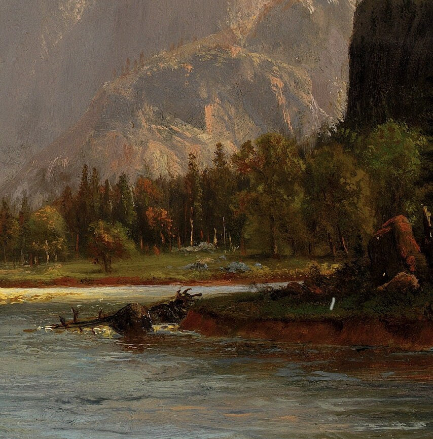 Gates of the Yosemite - by Albert Bierstadt,3d Printed with texture and brush strokes looks like original oil-painting, code:820