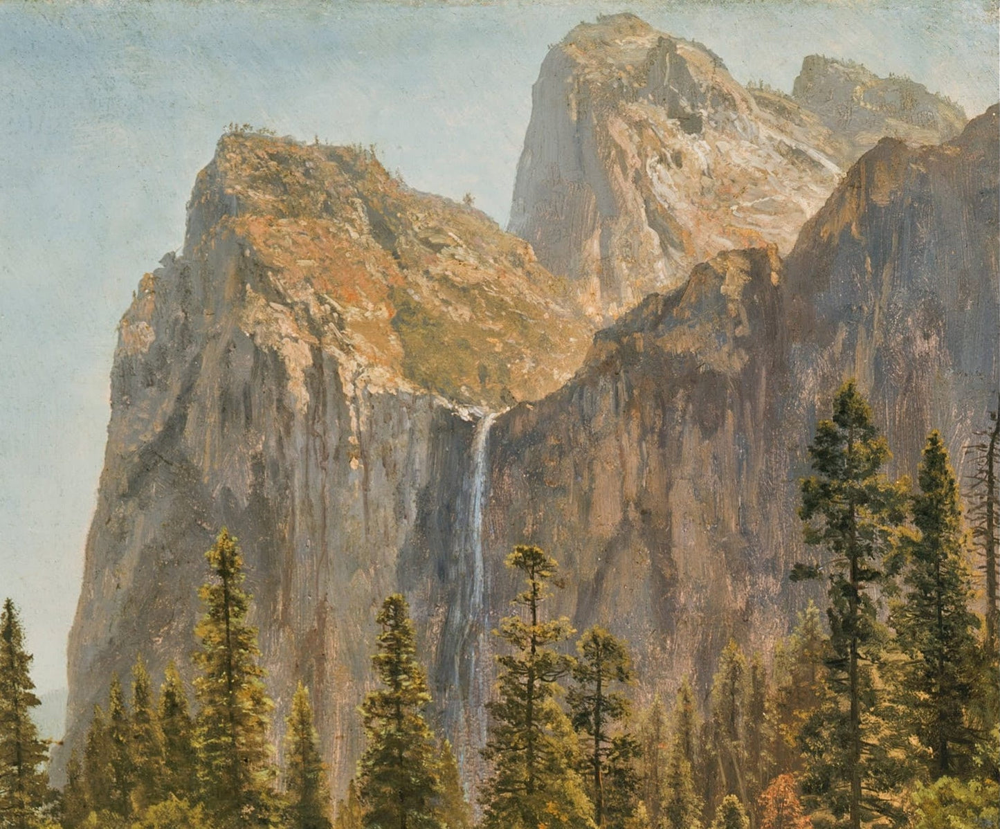 Bridal Veil Falls Yosemite: Albert Bierstadt 3D Textured Print