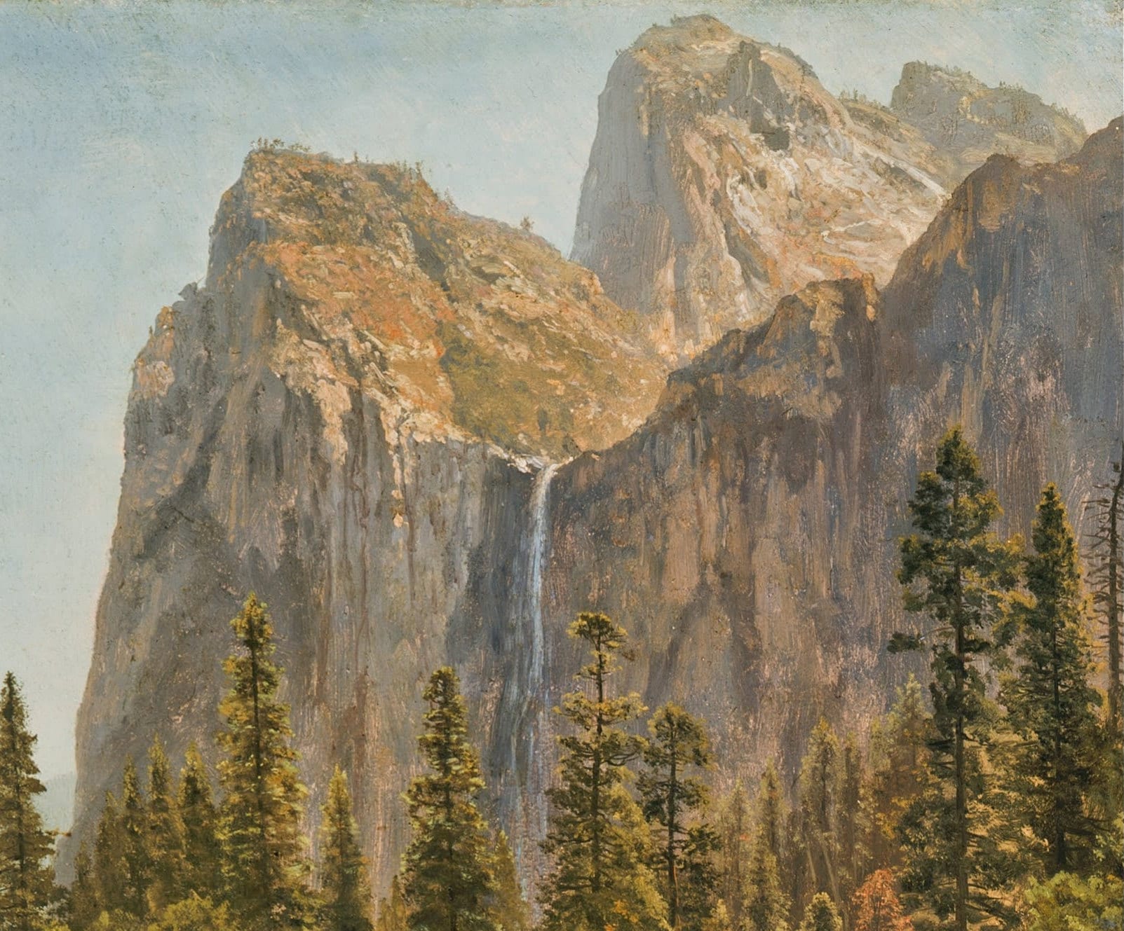 Bridal Veil Falls Yosemite: Albert Bierstadt 3D Textured Print