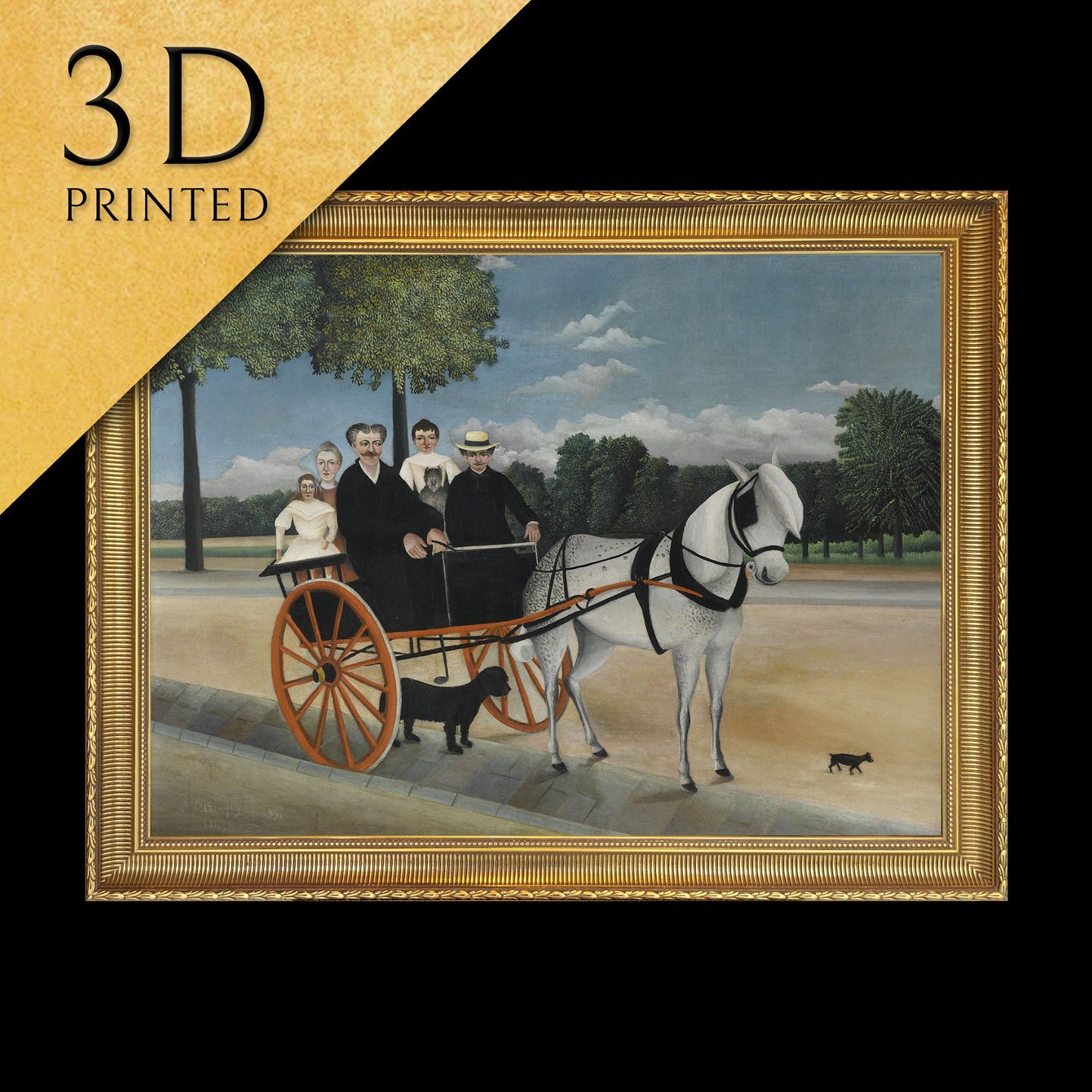 La Carriole du père Junier - by Henri Rousseau, 3d Printed with texture and brush strokes looks like original oil painting.