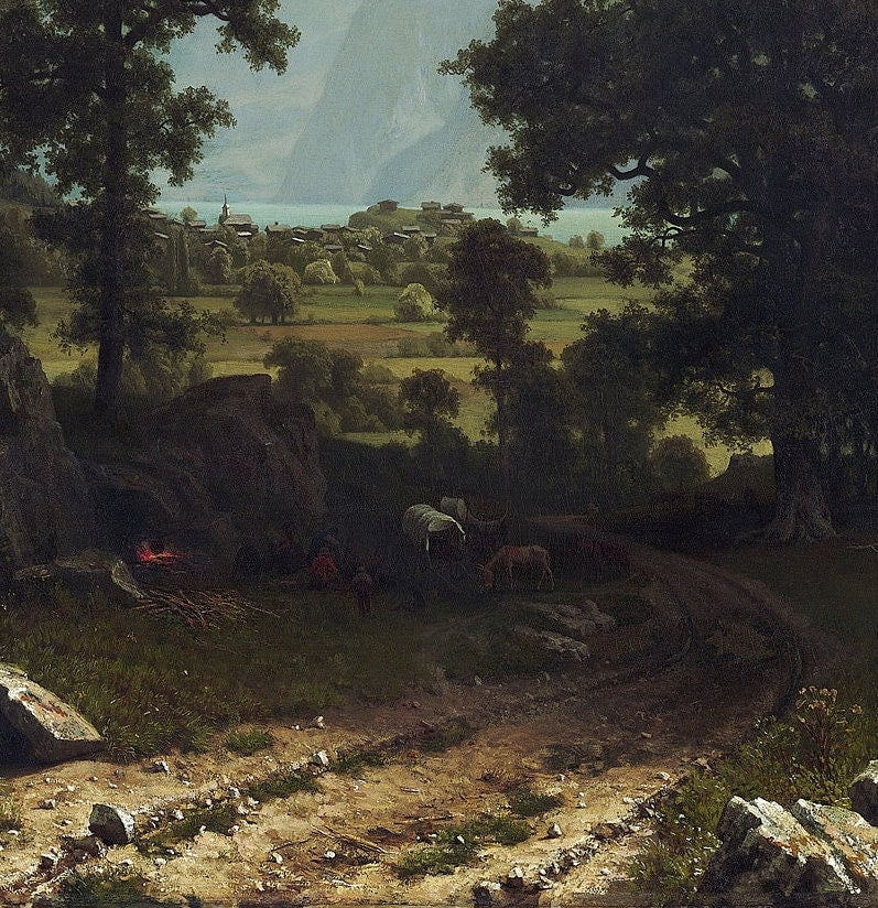 Lake Lucerne by Bierstadt: 3D Textured Fine Art Print