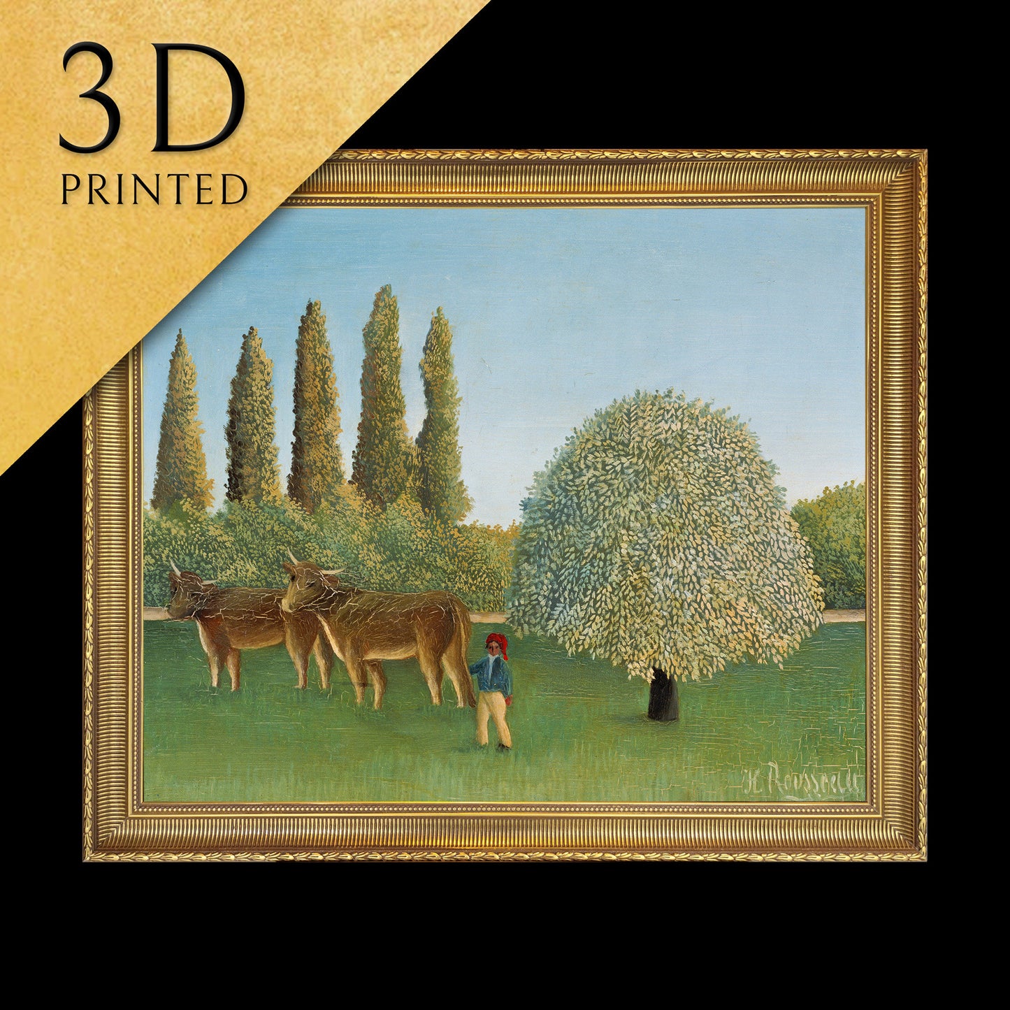 Meadowland - by Henri Rousseau, 3d Printed with texture and brush strokes looks like original oil painting.