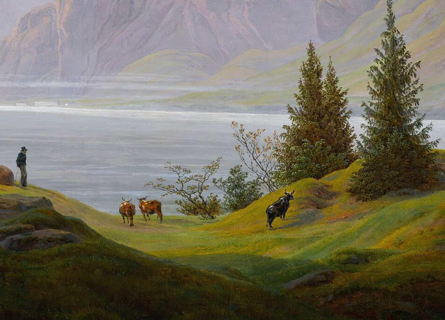 Caspar David Friedrich: Mountain Lake Landscape 3D Print