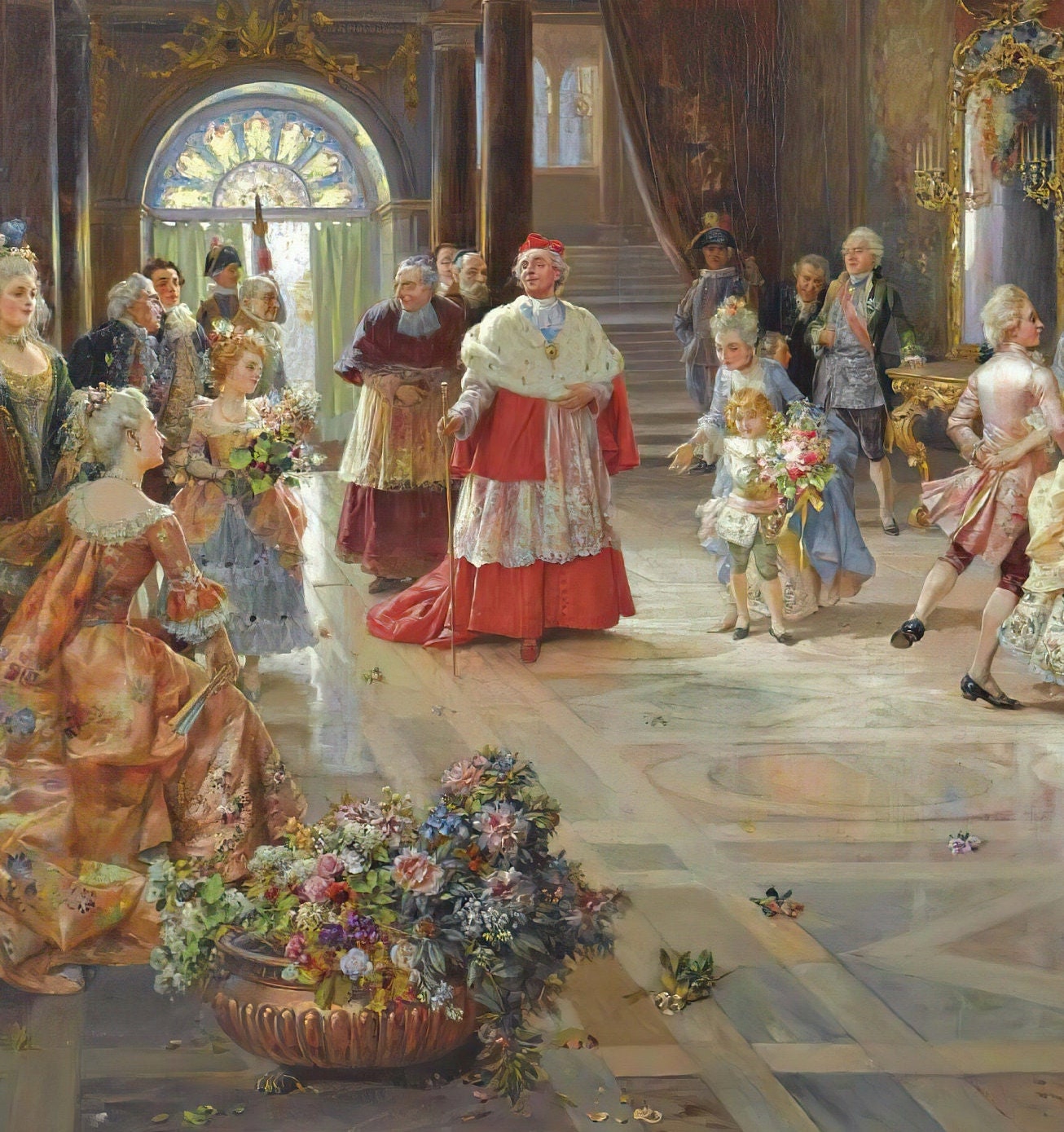 La Fete 3D Print by Cesare Auguste Detti: Textured Oil Painting Reproduction