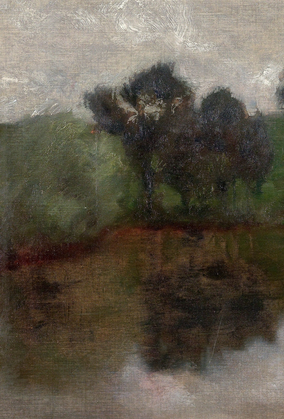 Landscape by Franz von Stuck, 3d Printed with texture and brush strokes looks like original oilpainting.