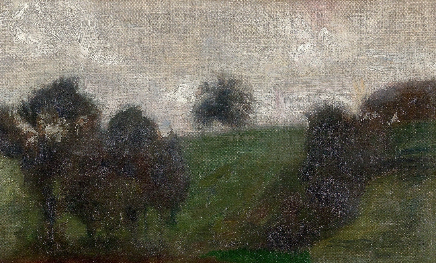 Landscape by Franz von Stuck, 3d Printed with texture and brush strokes looks like original oilpainting.