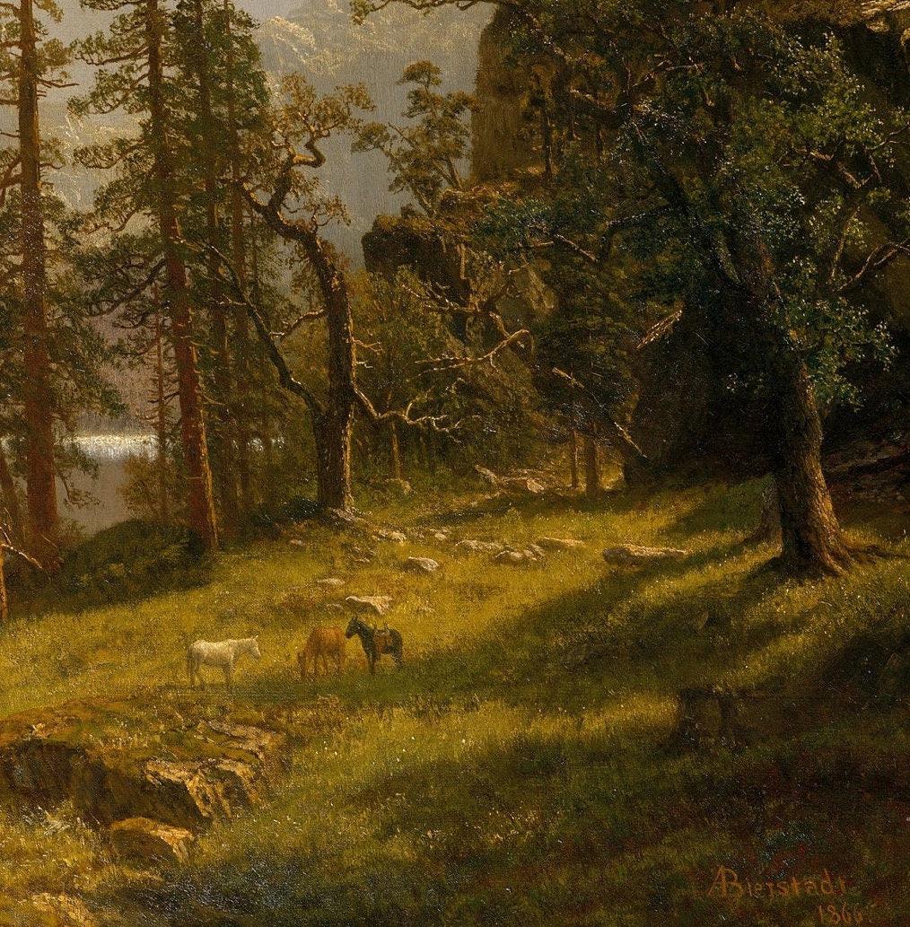 Albert Bierstadt Yosemite Valley Print: 3D Textured Oil Painting Reproduction