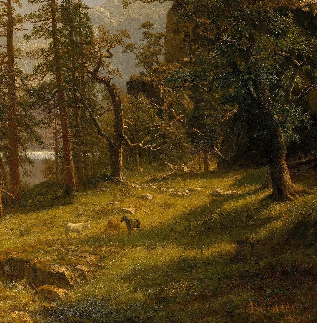 Merced River, Yosemite Valley - by Albert Bierstadt,3d Printed with texture and brush strokes looks like original oil painting.