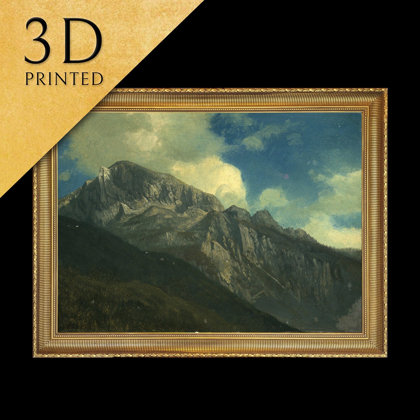 Mountains- Albert Bierstadt,3d Printed with texture and brush strokes looks like original oilpainting.