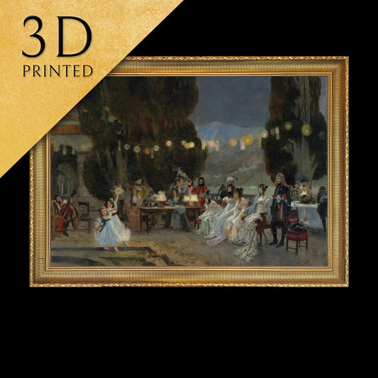 An Evening’s Entertainment - by Josephine Flameng, 3d Printed with texture and brush strokes looks like original oil painting.