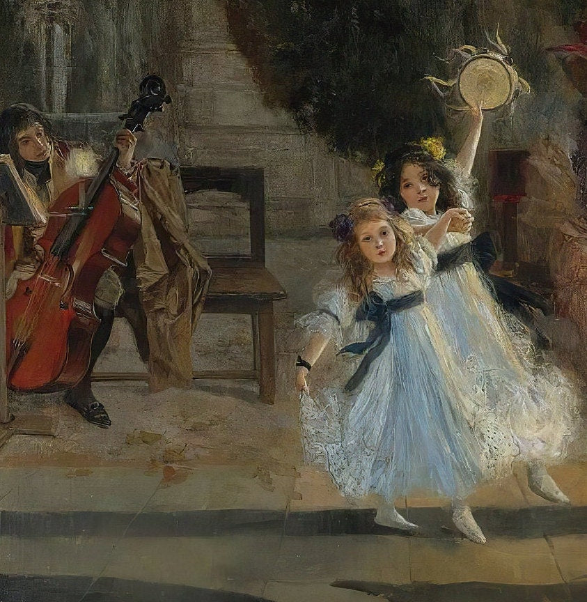 Josephine Flameng Painting: An Evening’s Entertainment, 3D Textured Print