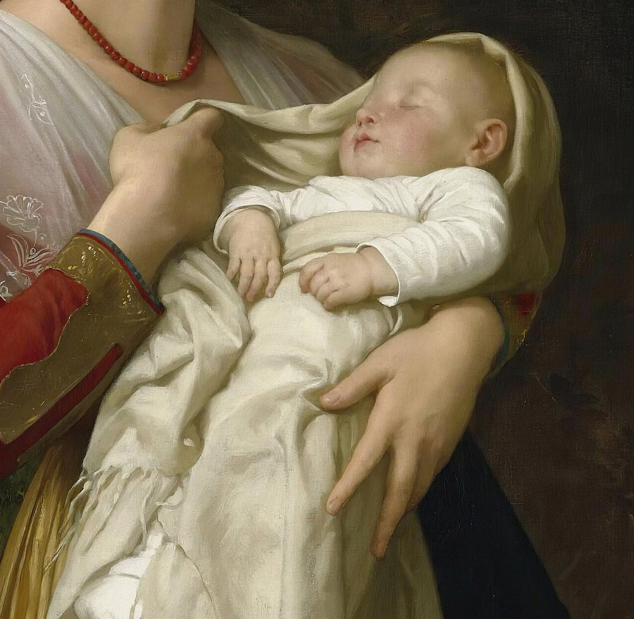 William Bouguereau "Admiration Maternelle" 3D Print: Textured Oil Painting Replica