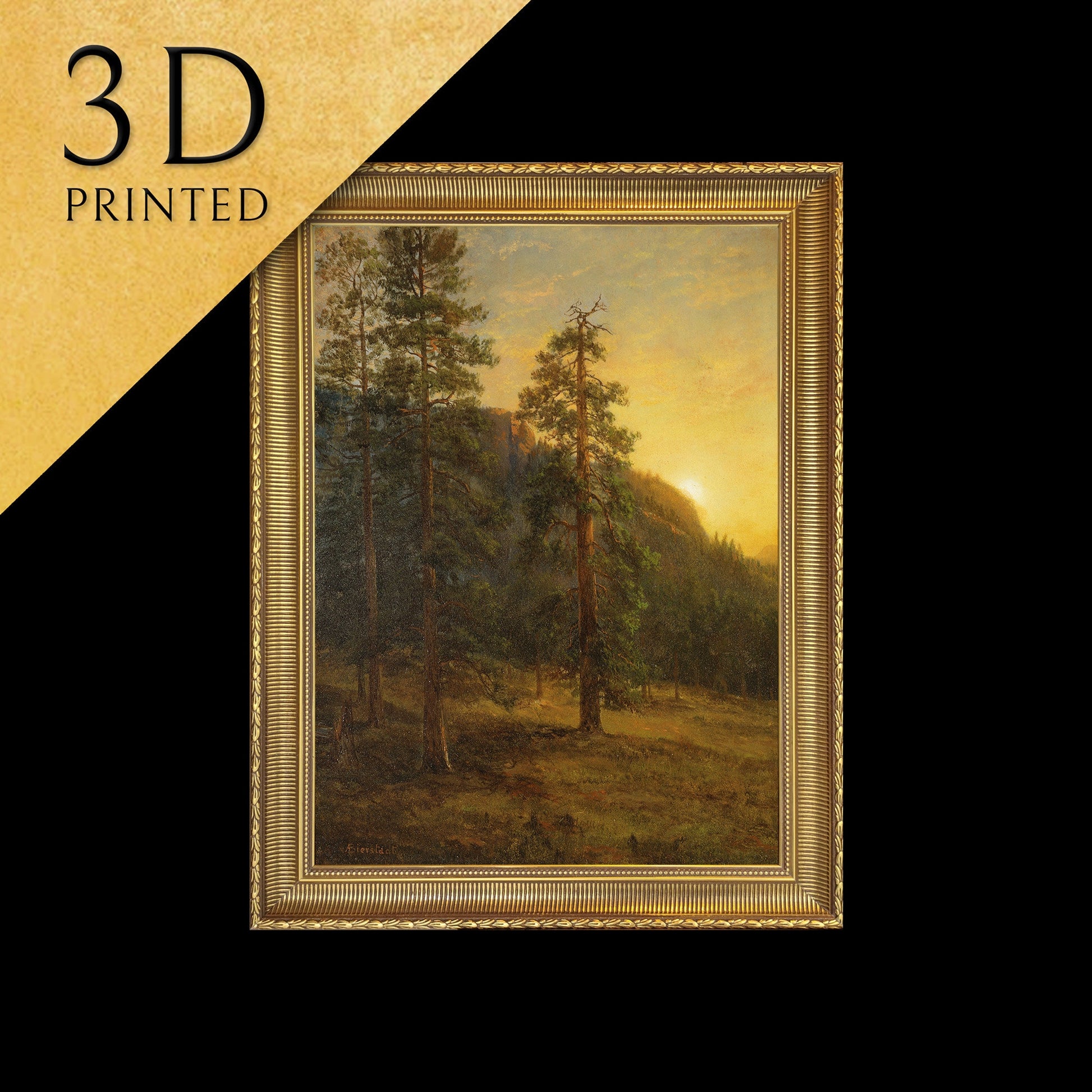 California Redwoods - by Albert Bierstadt, 3d Printed with texture and brush strokes looks like original oil painting.