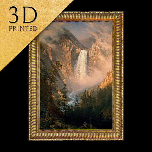 Yellowstone Falls- by Albert Bierstadt, 3d Printed with texture and brush strokes looks like original oilpainting.