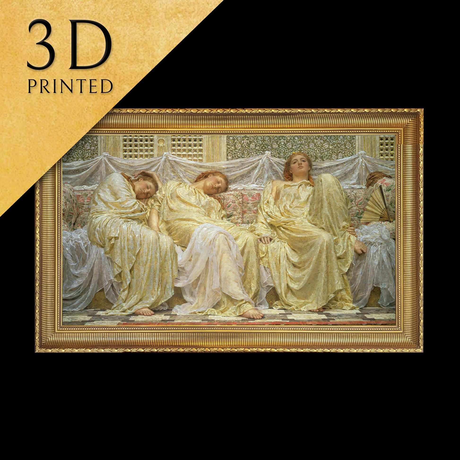 Dreamers - Albert Joseph Moore, 3d Printed with texture and brush strokes looks like original oil painting.