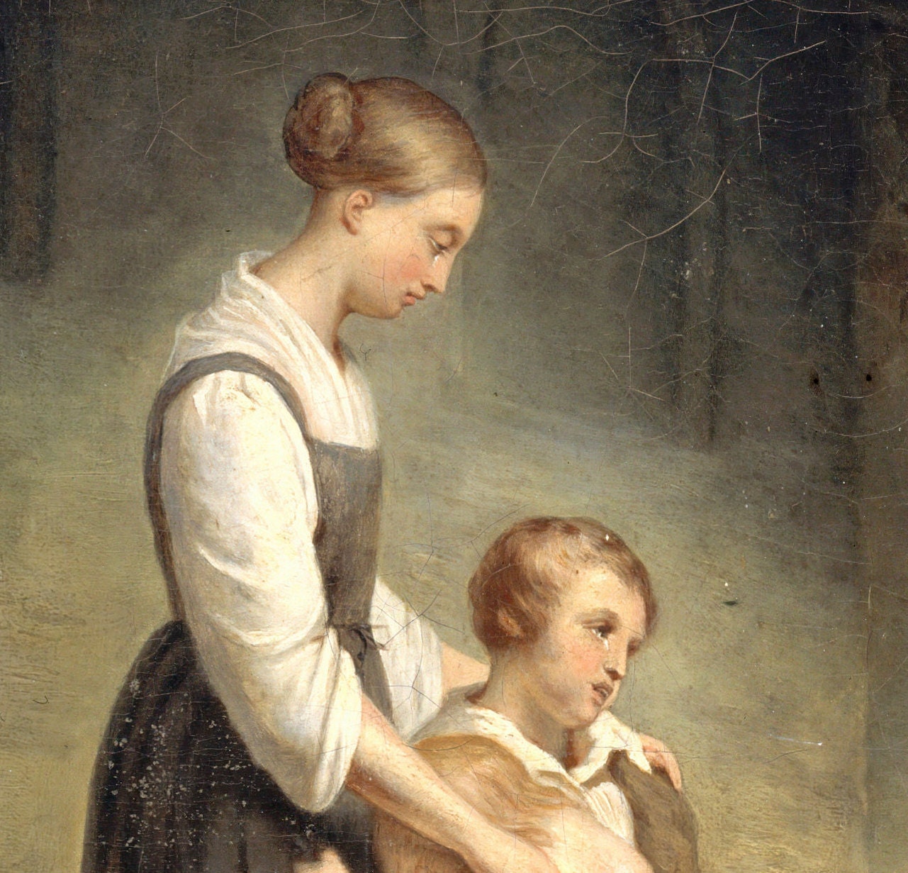 Ary Scheffer's "The Orphans" 3D Textured Print – Fine Art Reproduction