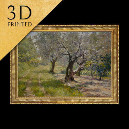 The Olive Grove by William Merritt Chase, 3d Printed with texture and brush strokes looks like original oil painting, Landscape.