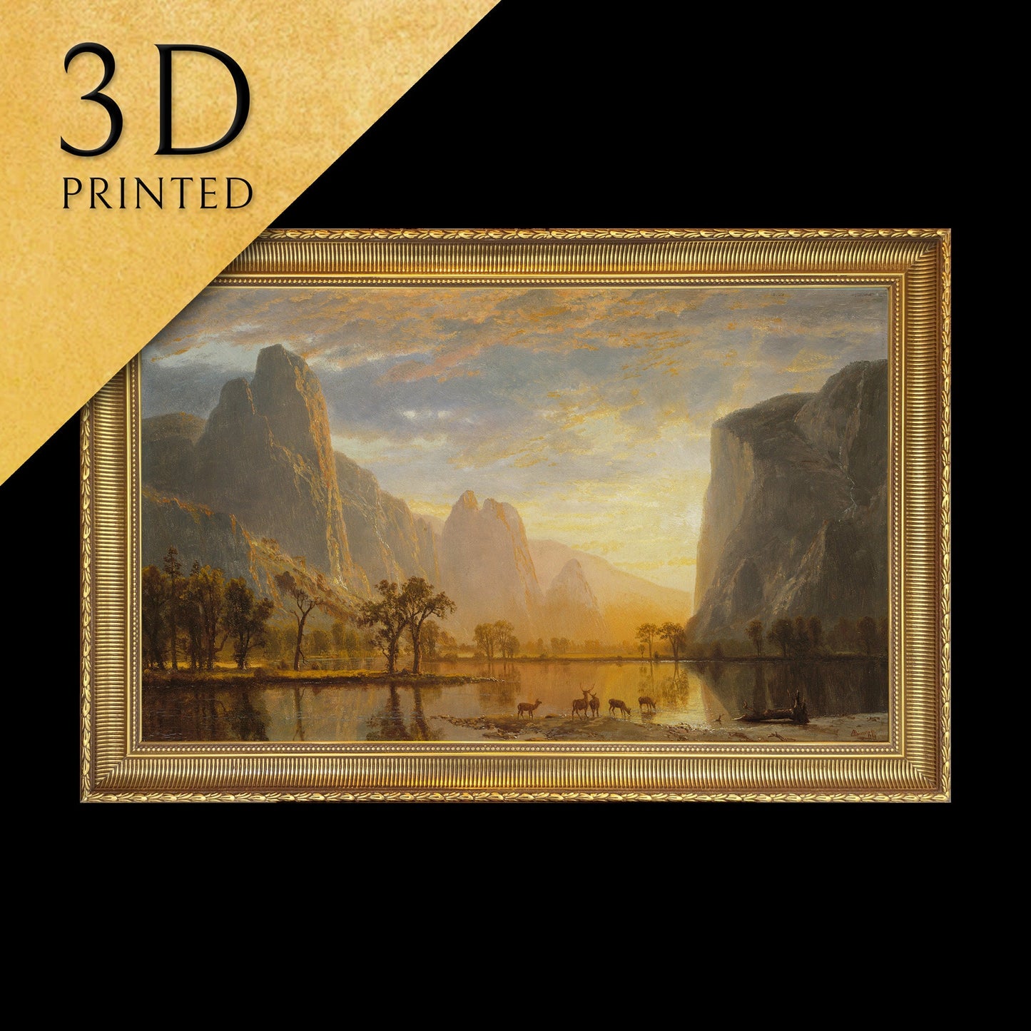 Valley of the Yosemite by Albert Bierstadt, 3d Printed with texture and brush strokes looks like original oil painting, Landscape.