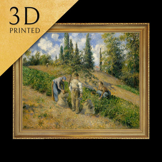 The Harvest, Pontoise by Camille Pissarro, 3d Printed with texture and brush strokes looks like original oil painting.