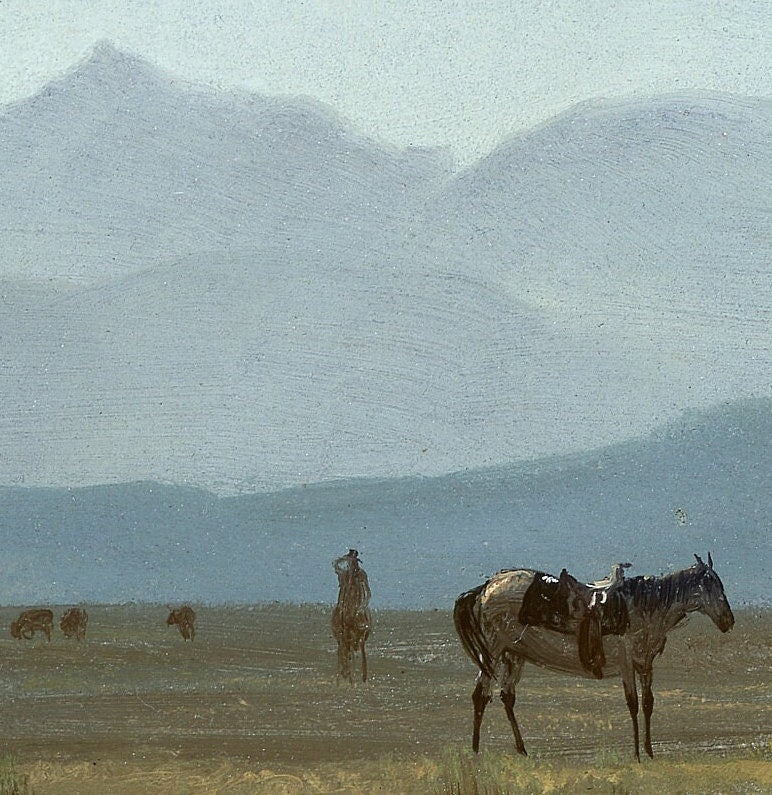 Albert Bierstadt Print: Surveyor’s Wagon in the Rockies, 3D Textured Art