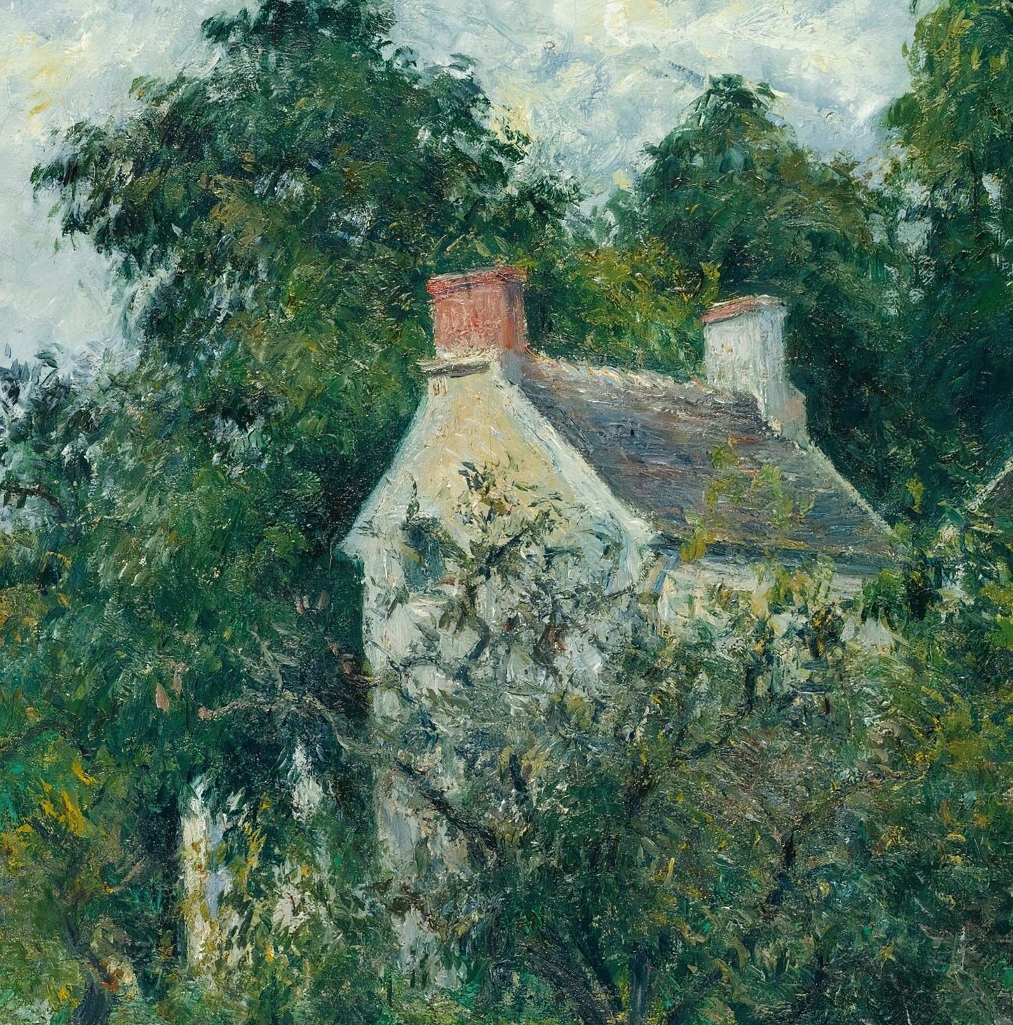 La Maison Rondest Et Son L’hermitage by Camille Pissarro 3d Printed with texture and brush strokes looks like original oil painting.