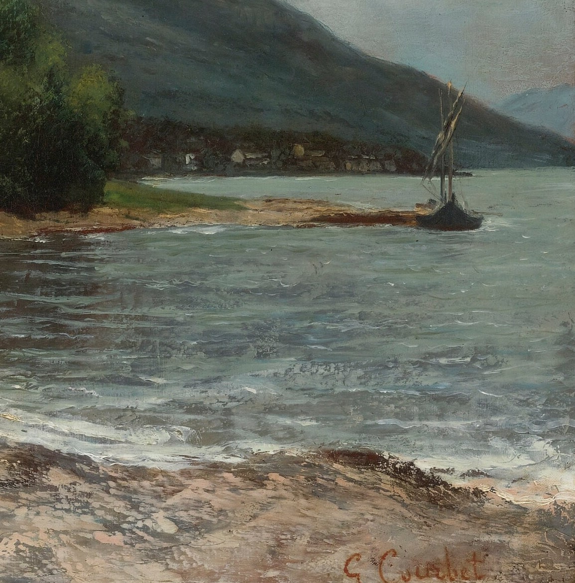 Gustave Courbet - Rive Du Lac: 3D Textured Oil Painting Print