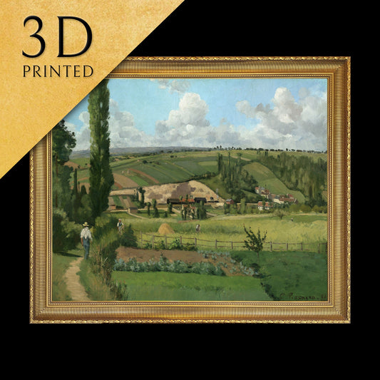 Les Pâtis,Pontoise by Camille Pissarro, 3d printed with texture and brush strokes looks like original oil painting high realistic printing.