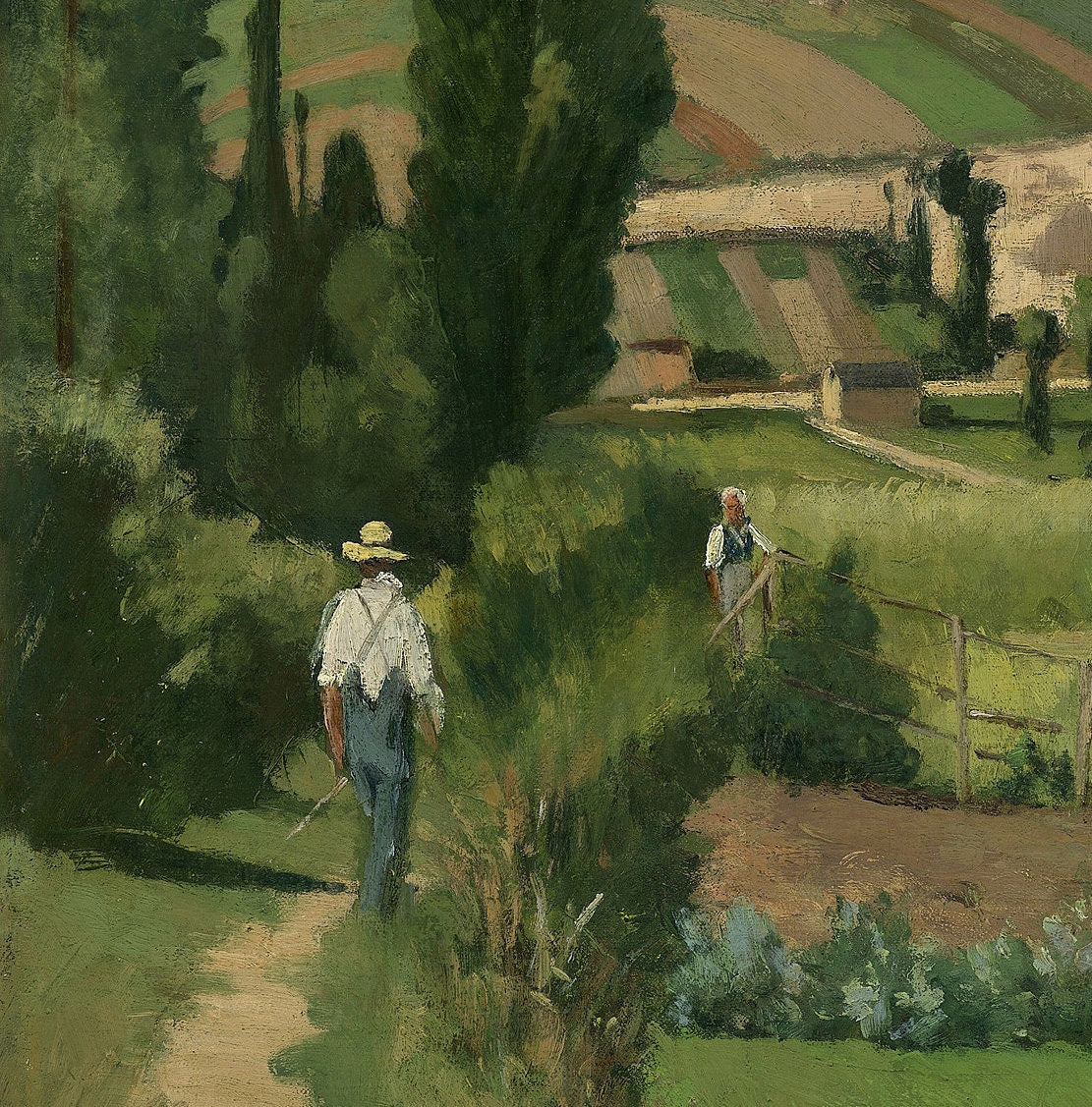 Pissarro Landscape Print: Les Pâtis, Pontoise, 3D Textured Art