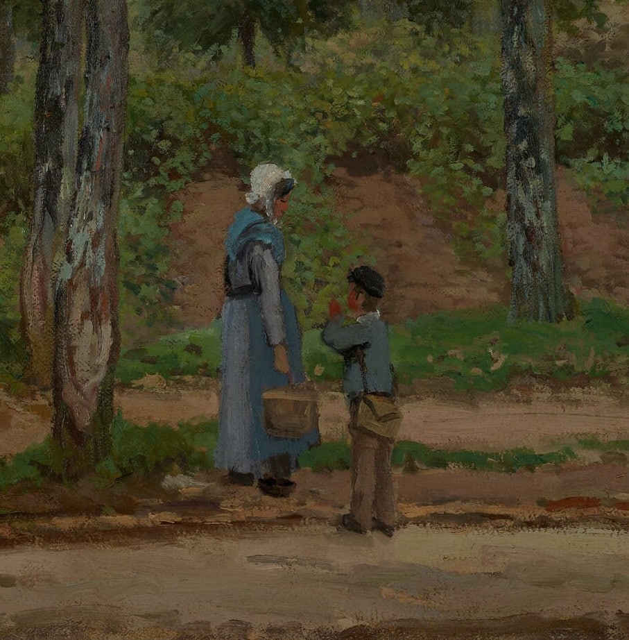 Camille Pissarro 'Louveciennes' Landscape: 3D Textured Print