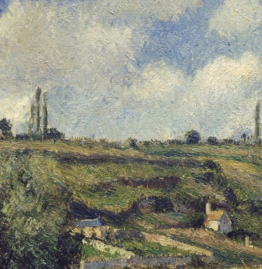 Camille Pissarro 'Auvers Road' 3D Print: Textured Impressionist Art