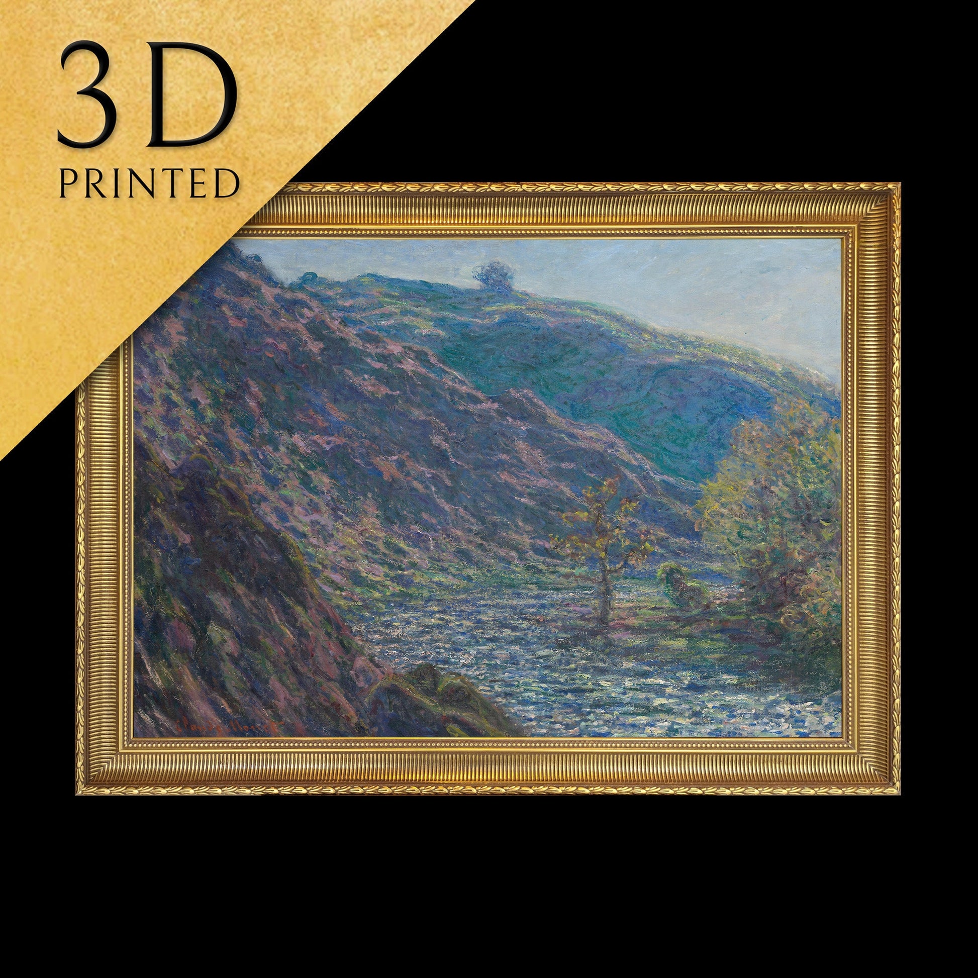 The Petite Creuse River by Claude Monet , 3d Printed with texture and brush strokes looks like original oil painting