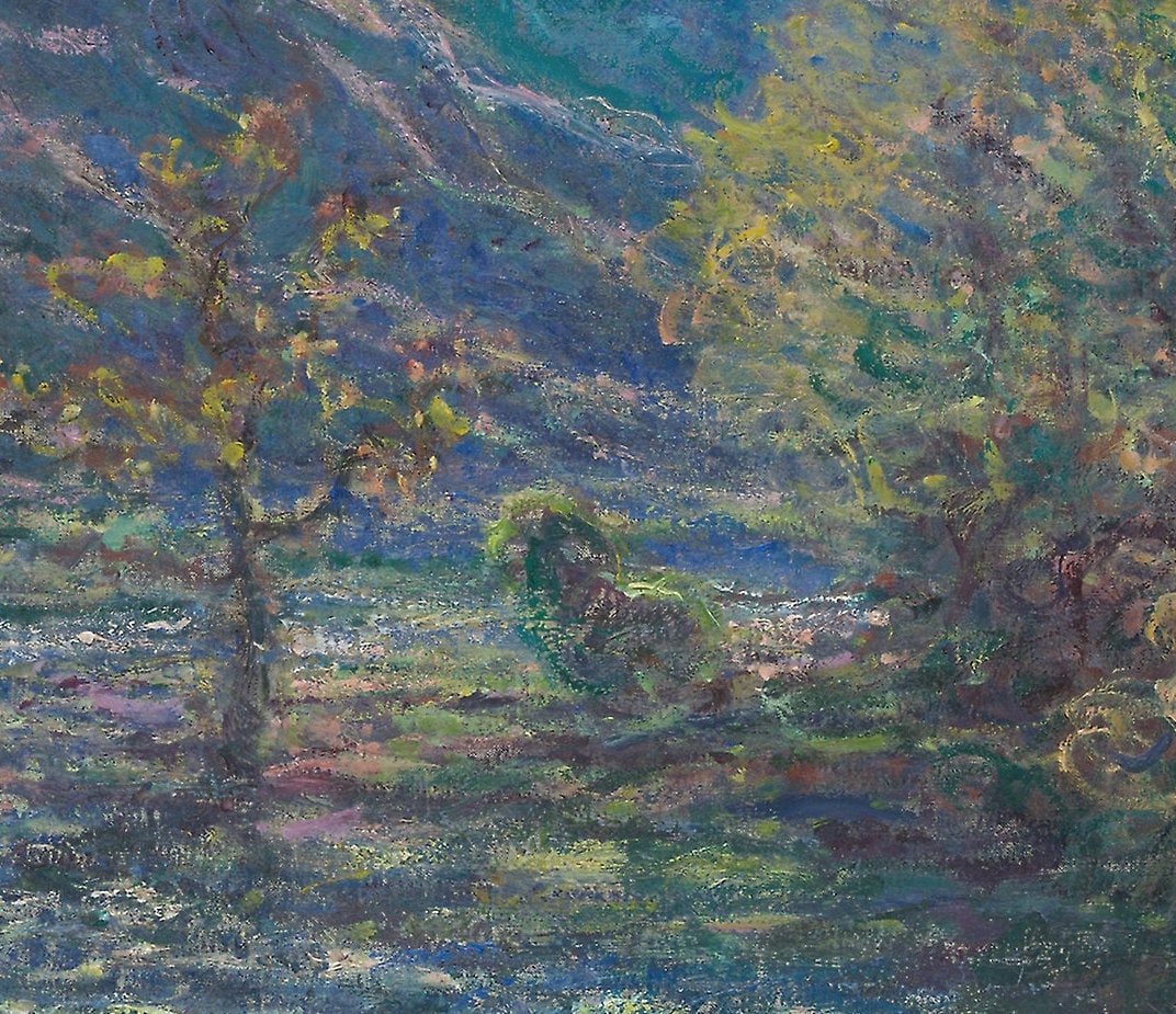 The Petite Creuse River by Claude Monet , 3d Printed with texture and brush strokes looks like original oil painting