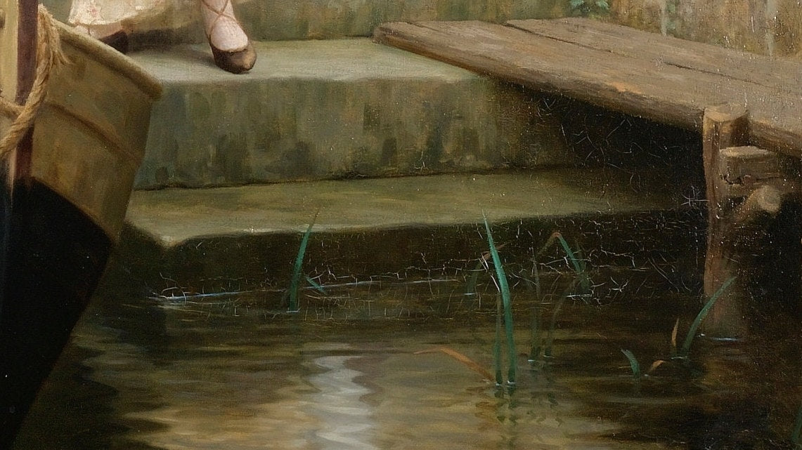 Edmund Blair Painting: Lay Thy Sweet Hand, 3D Printed Texture