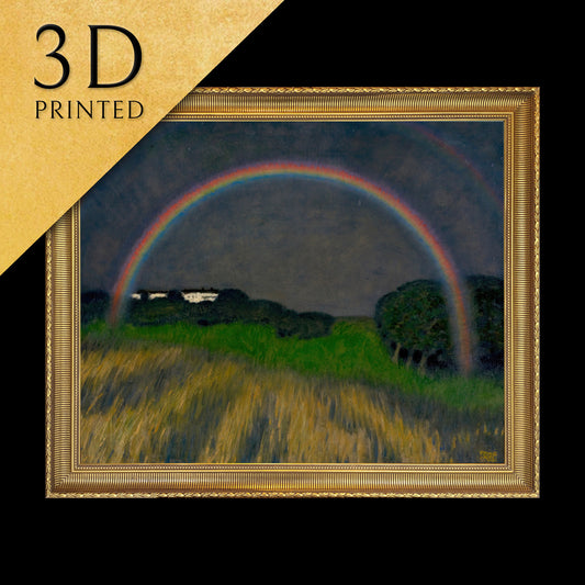 Rainbow landscape by Franz Von Stuck,3dPrinted with texture and brush strokes looks like original oil painting high realistic printing.