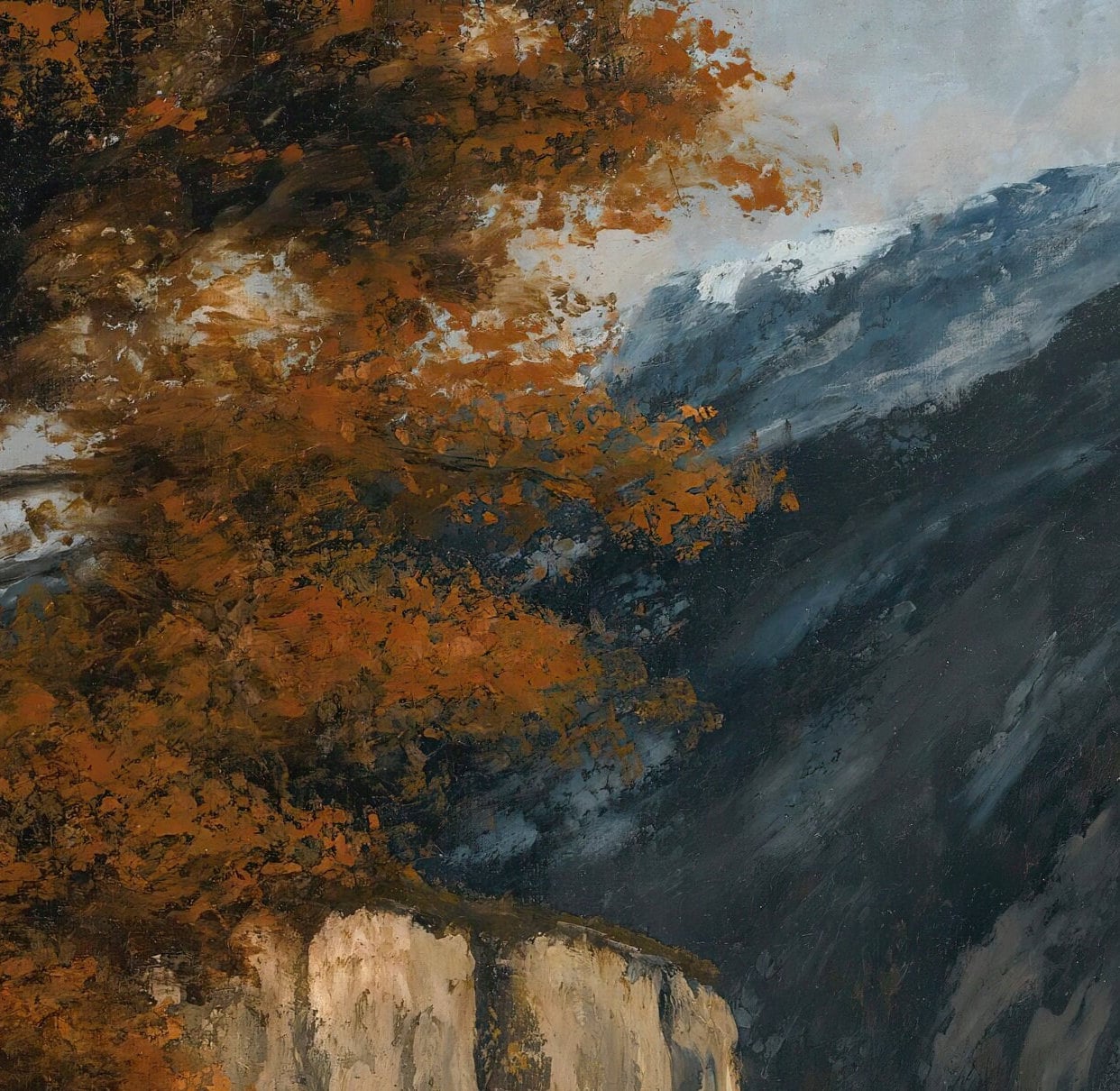 Landscape Near Ornans by Gustave Courbet,3dPrinted with texture and brush strokes looks like original oil painting high realistic printing.